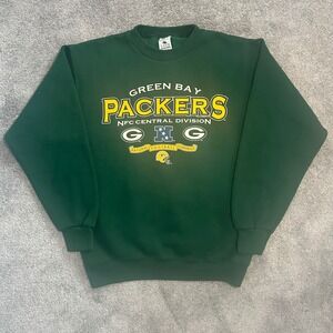 Vintage Green Bay Packers Sweatshirt Youth Large Green 1996 NFC Central Division
